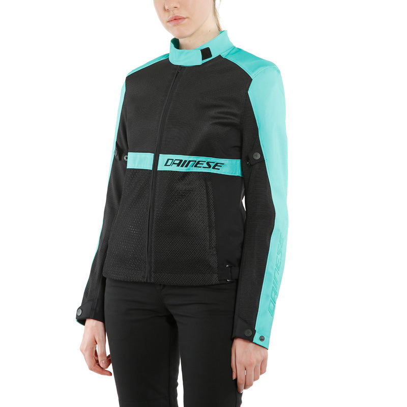 DAINESE RIBELLE AIR LADY TEX JACKET BLACK/ACQUA-GREEN 2735245-26F-42