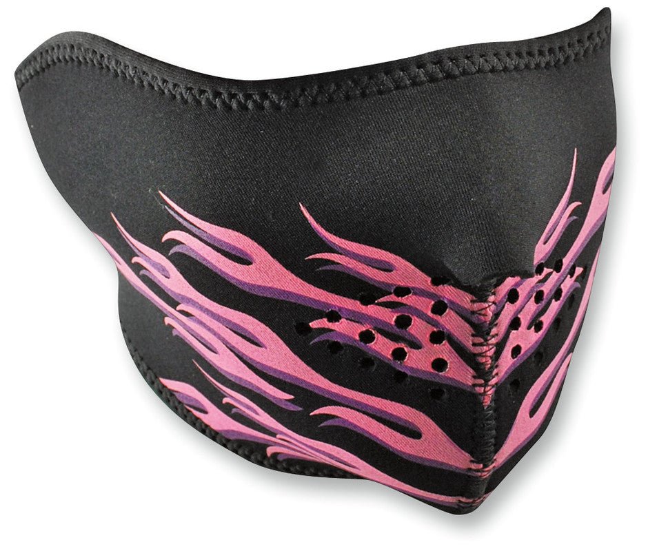 ZAN HEADGEAR PINK FLAMES NEOPRENE 1/2 MASK WNFM054H