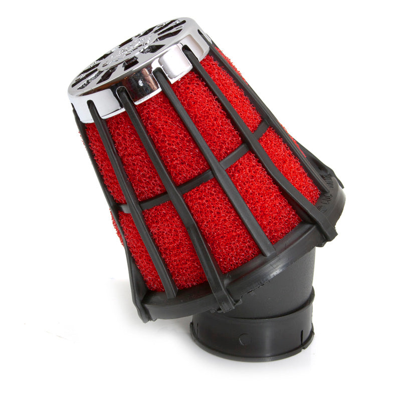 MALOSSI AIR FILTER 5E BLACK/RED 30DEG 38MM 04 7593S5