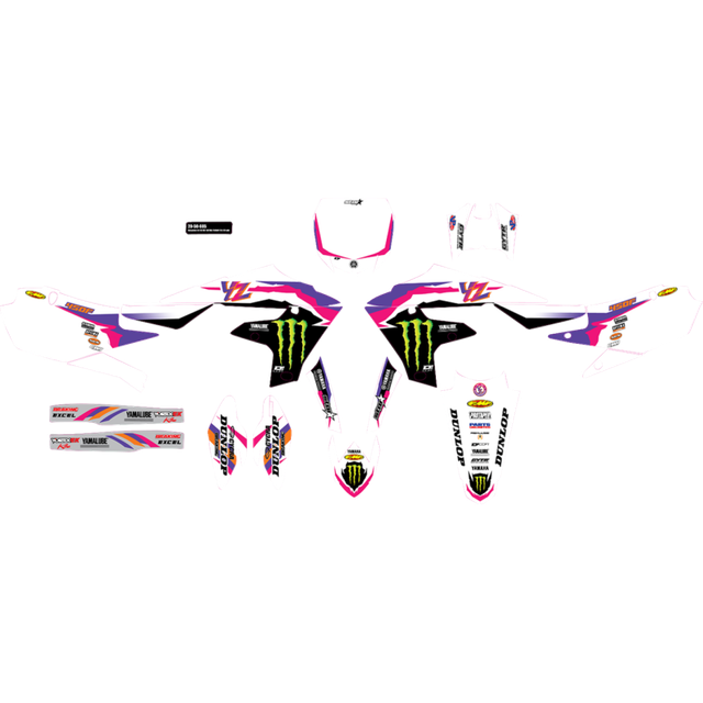 D'COR VISUALS CMPLT KIT 93 MEY RETRO STAR - YZ 450 (18-22)WHT BG 20-50-605