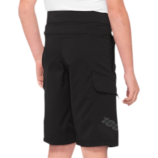 100% RIDECAMP YOUTH SHORTS BLACK 26 40033-00002