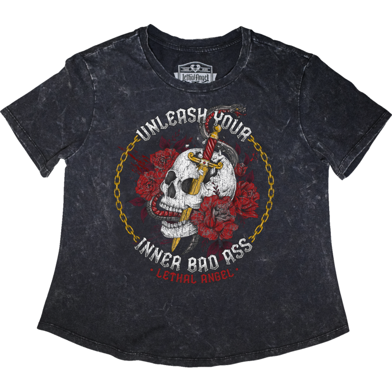LETHAL THREAT TEE UNLEASHED SKULL GY MD LA70208M
