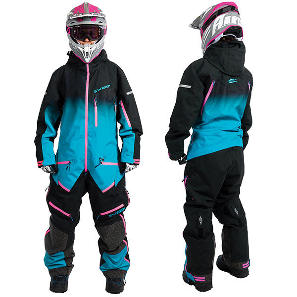 SWEEP WOMEN'S INSULATED TUNDRA MONOSUIT SMALL LIGHT BLUE/BLACK FADE/PINK TSTUNLIN-441-36 INC