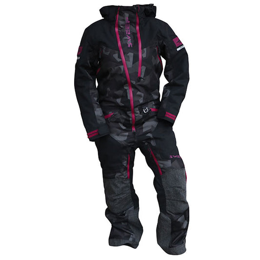 SWEEP WOMEN'S PEAK INSULATED MONOSUIT LARGE BLACK/CAMO/PURPLE TSPEALIN-021-40