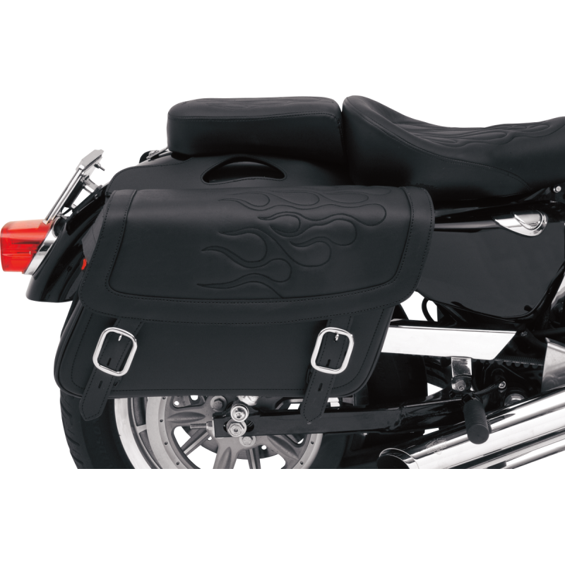 SADDLEMEN SADDLEBAG,FLAME BLK,LG 3501-0213