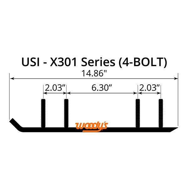 WOODY'S CARBIDE RUNNER 10" USI SNO-CROSS SCU-X301-4B