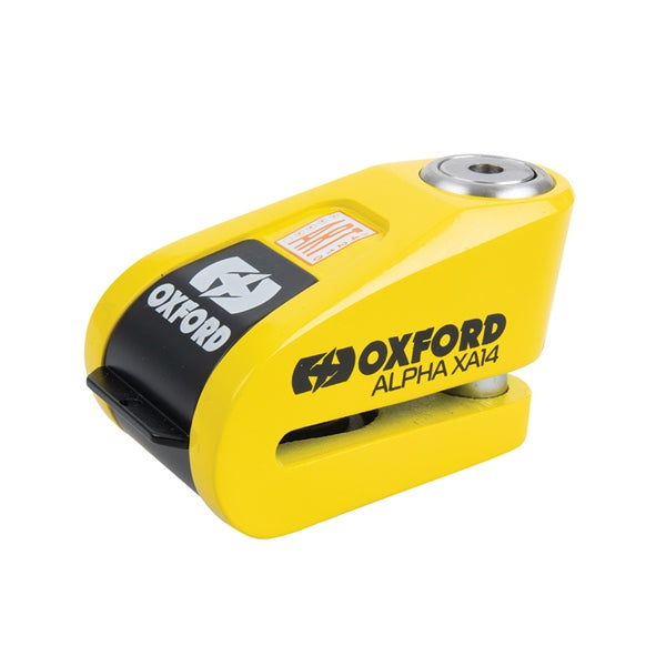 OXFORD PRODUCTS DISC LOCK ALPHA XA14 ALARM 14MM BK/YE LK217