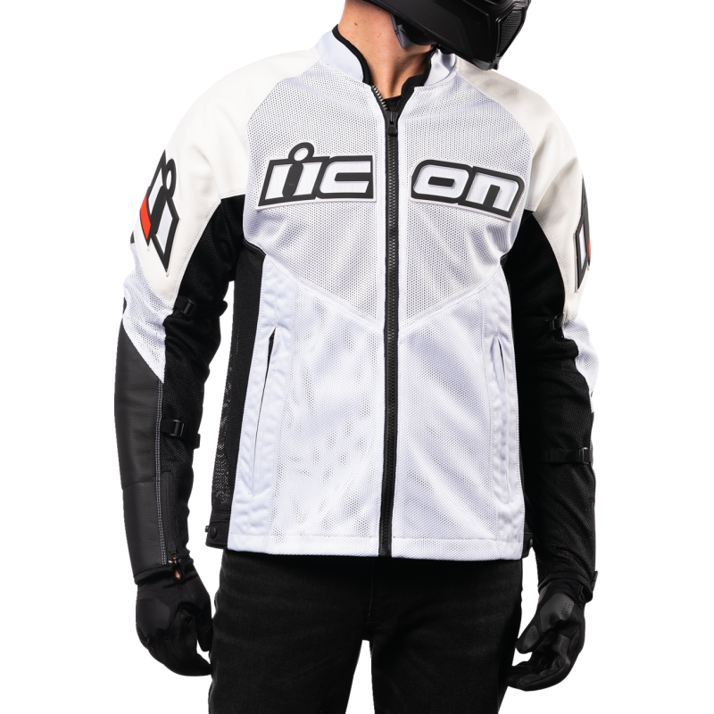 ICON MESH AF CE LEATHER JKT WH 2XL 2810-3906