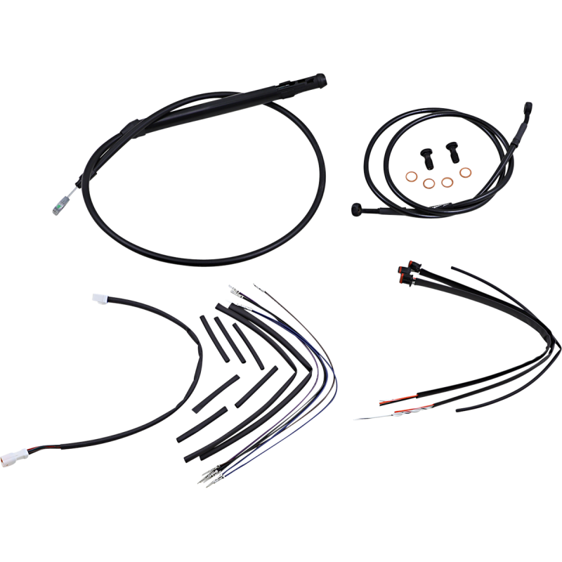 BURLY BRAND CABLE KIT - JAIL BAR - 14" HANDLEBARS - BLACK VINYL B30-1258