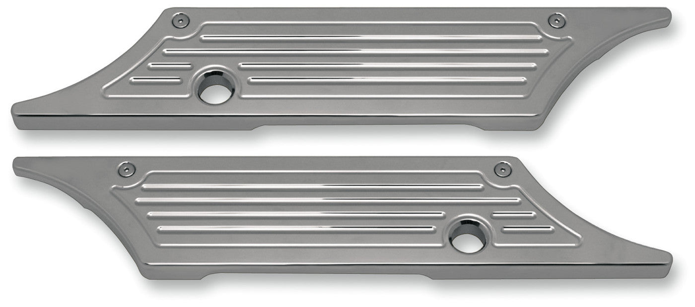 PRO-ONE PERF.MFG. SADDLE BAG LATCH CVRS B/MILL CHROME 104720