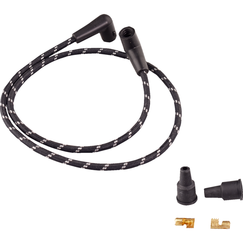 DRAG SPECIALTIES WIRES BLK/WHT BRAID 40176
