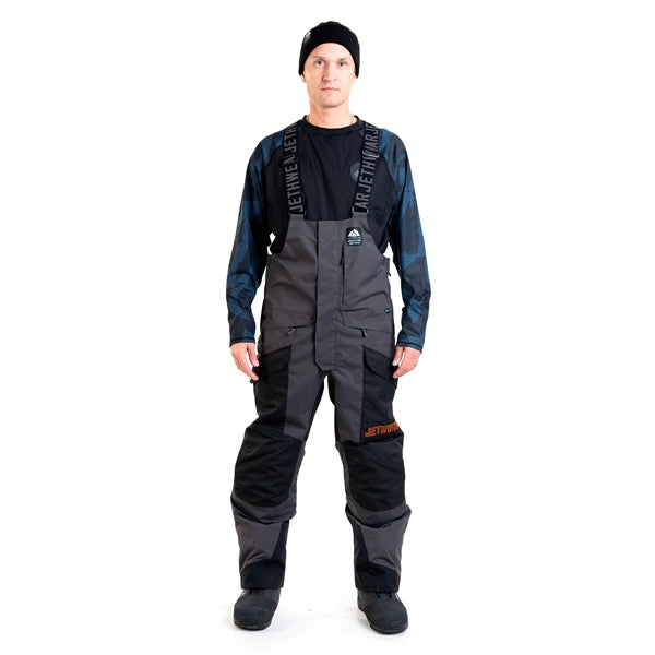 JETHWEAR BIB PANT MEN TREELINE BK/IRON/OG SHELL M J2522-025-M