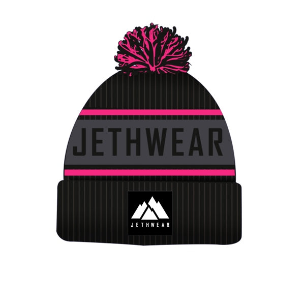 JETHWEAR BEANIE POMPOM BK/PI J2545-340