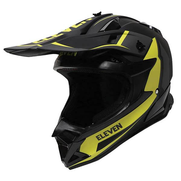 ELEVEN RAID MX HELMET PEAK HIGH-VISIBILITY/BLACK/GREY 166 PEAK HVS/BK