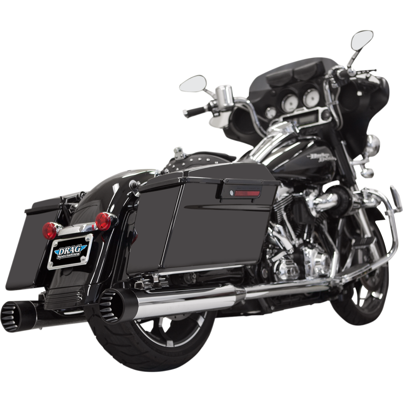 BASSANI XHAUST 95-16 FLH/FLT DNT 4" SO STR CHR/BLK*2 1F7DNT5
