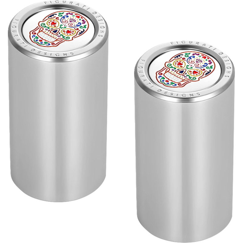 FIGURATI DESIGNS ND MAG DOCKING COVERS SILVER WITH SUGAR SKULL 25.2X46.5MM FD30-DC-25.2/46.5-SS