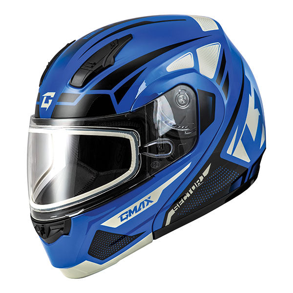 GMAX MD04 SECTOR MODULAR SNOW HELMET 3XL BLUE DOUBLE LENS M2043979