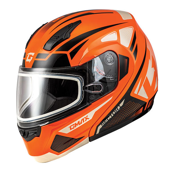 GMAX MD04 SECTOR MODULAR SNOW HELMET SMALL ORANGE DOUBLE LENS M2043284