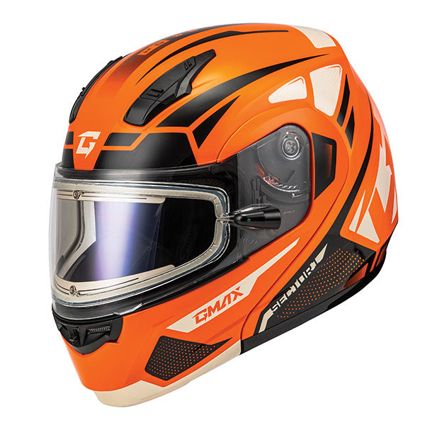 GMAX MD04 SECTOR MODULAR SNOW HELMET SMALL ORANGE ELECTRIC LENS M4043284