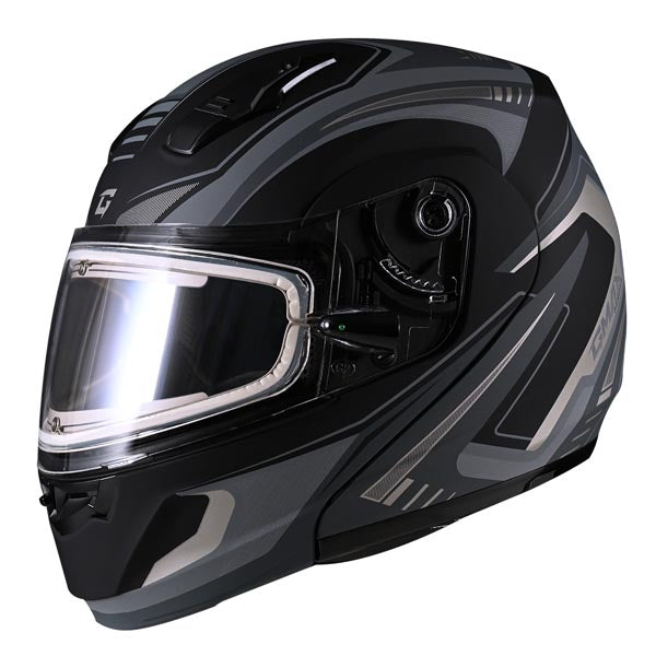 GMAX MD04 AMBITION FULL FACE MODULAR SNOW HELMET BLACK/SILVER SMALL ELECTRIC LENS M4044814