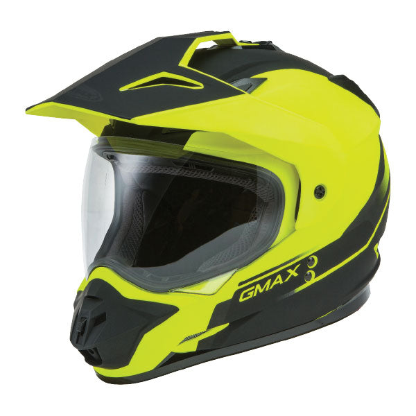GMAX GM11 SCUD DUAL SPORT HELMET XS MATTE HIGH-VISIBILITY/BLACK SINGLE LENS G1113683