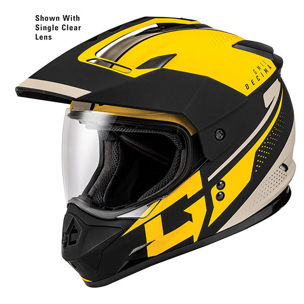 GMAX GM11 DECIMA DUAL SPORT SNOW HELMET SMALL YELLOW ELECTRIC LENS A4116064