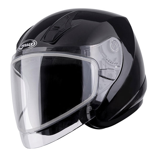 GMAX OF17 OPEN FACE SNOW HELMET SMALL BLACK DOUBLE LENS G6170024