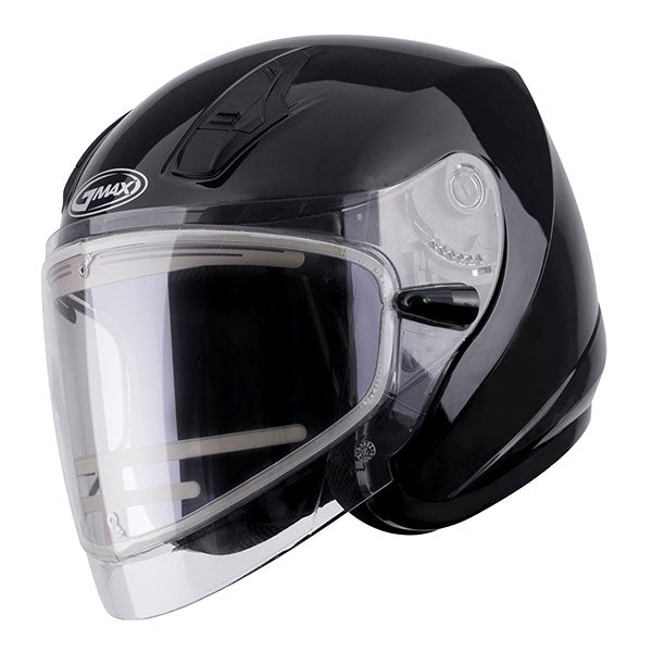 GMAX OF17 OPEN FACE SNOW HELMET 2XL BLACK ELECTRIC LENS G4170028