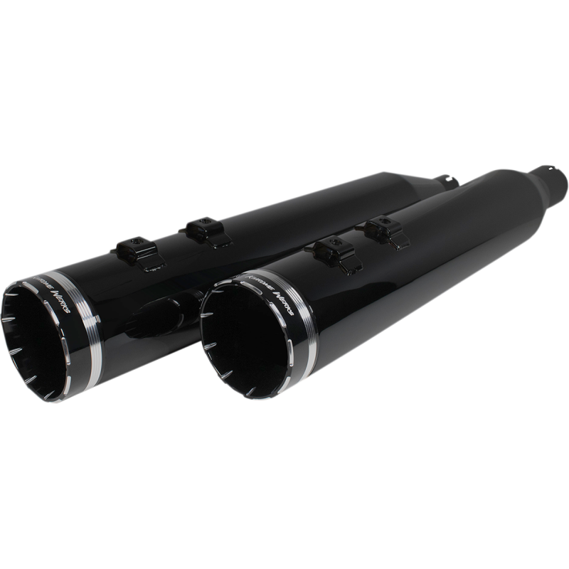 KHROME WERKS 4.5 OBSIDIAN PVD MUFFLERS W/ BLK TRACER, M8 202640
