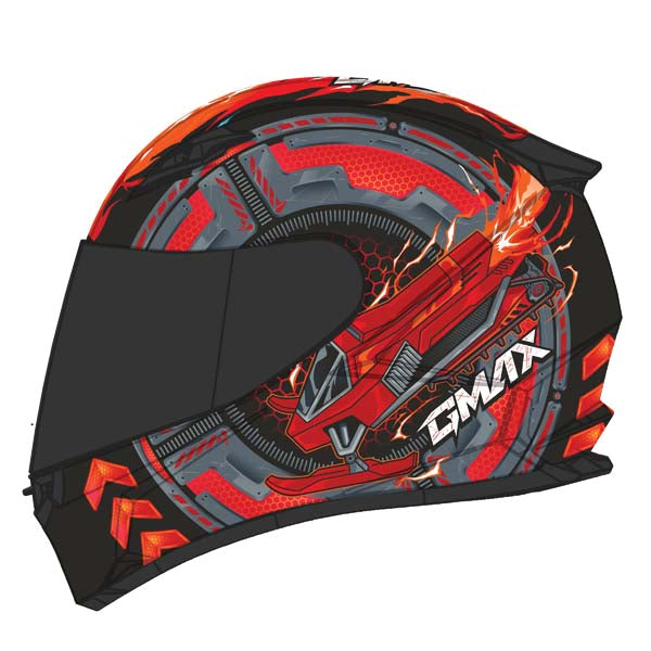 GMAX FF49Y CHARGED YOUTH FULL FACE HELMET BLACK/RED YOUTH LARGE F24911032