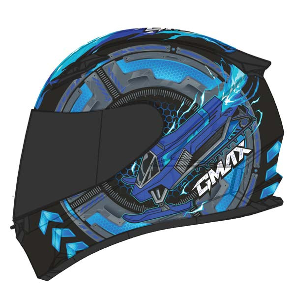 GMAX FF49Y CHARGED YOUTH FULL FACE HELMET BLACK/BLUE/BLUE YOUTH LARGE F24911432