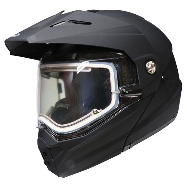 GMAX MD74 SOLID MODULAR FULL FACE SNOW HELMET XL BLACK ELECTRIC LENS M8740077