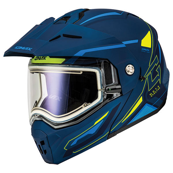 GMAX MD74 SPECTRE MODULAR FULL FACE SNOW HELMET MEDIUM BLUE/HI-VISIBILITY ELECTRIC LENS M8742185
