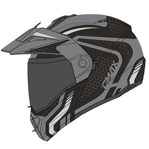 GMAX MD74 LANCER MODULAR FULL FACE SNOW HELMET BLACK/SILVER 3XL ELECTRIC LENS 497-4359E