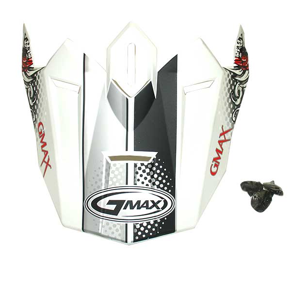 GMAX GM76 CONVICTION VISOR WHITE/RED G076039