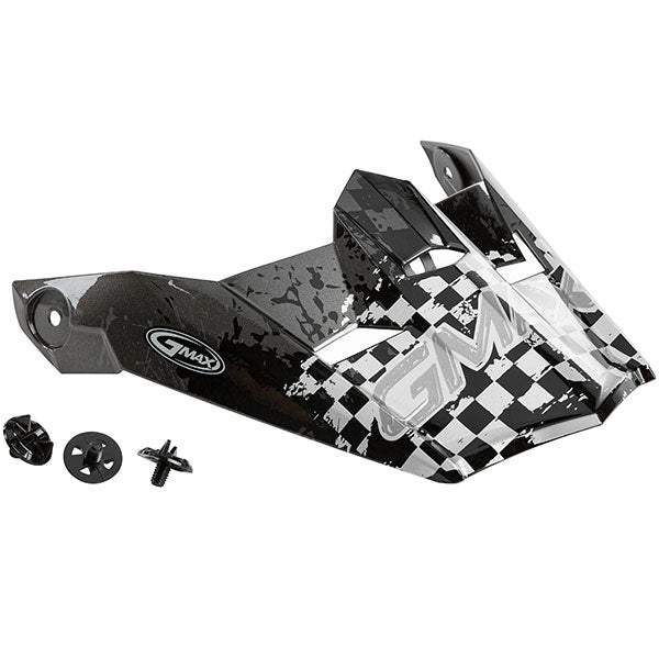GMAX MX46Y YOUTH MX HELMET VISOR ANIM8 SLIVER/BLACK G046916