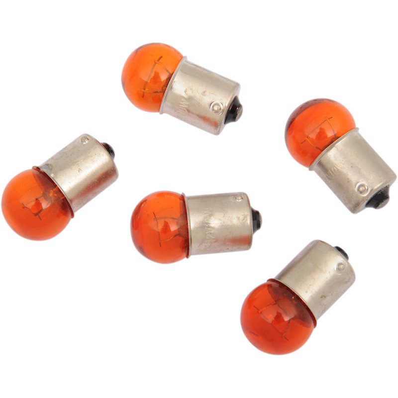 DRAG SPECIALTIES AMBER 10WATT SINGLE FILIMENT BULB 5PK DS-282002