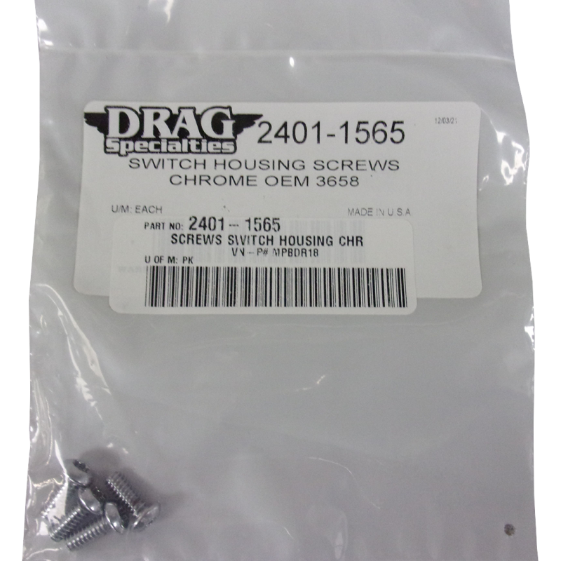 DRAG SPECIALTIES SCREWS SWITCH HOUSING CHR MPBDR18