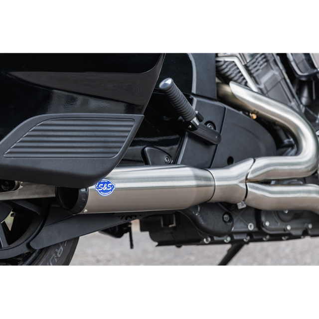 S&S CYCLE 2-INTO-1 QUALIFIER EXHAUST SYSTEM BRUSHED STAINLESS STEEL 550-1083