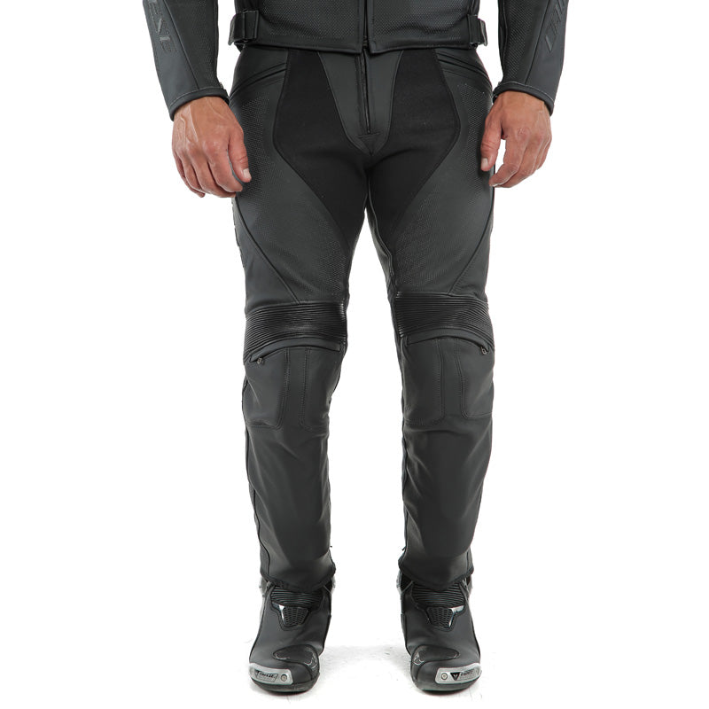 DAINESE PONY 3 PERF. LEATHER PANTS BLACK-MATT 1553712-076-60