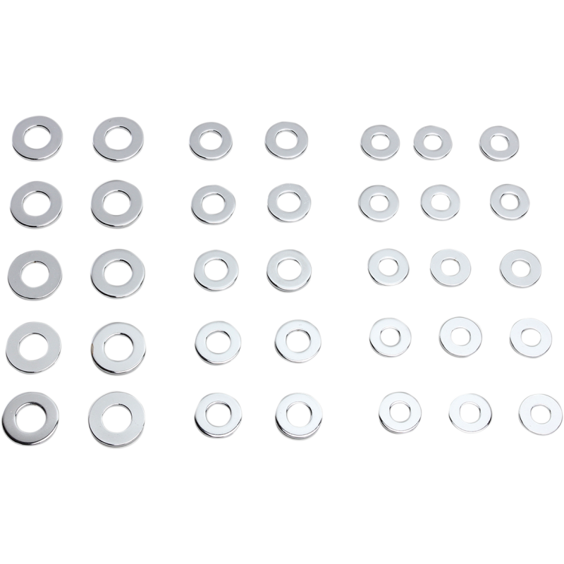 DRAG SPECIALTIES SAE FLAT WASHER KIT(35PCS) CHROME MPBDR6