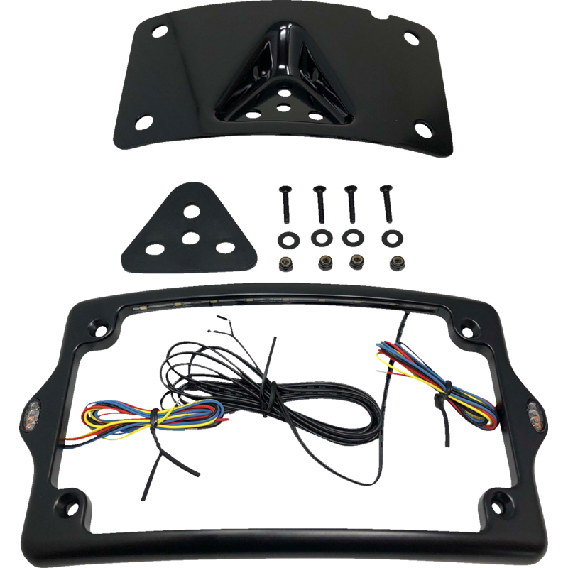 KODLIN CURVED 3-BOLT MOUNTED ELYPSE 3-1 LICENSE PLATE KIT, BLACK KUS20350