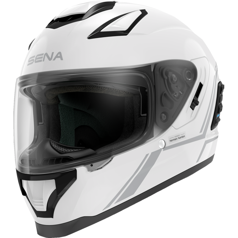 SENA STRYKER SMART HELMET FULL-FACE GLOSSY WHITE S SIZE DOT STRYKER-GW00S1