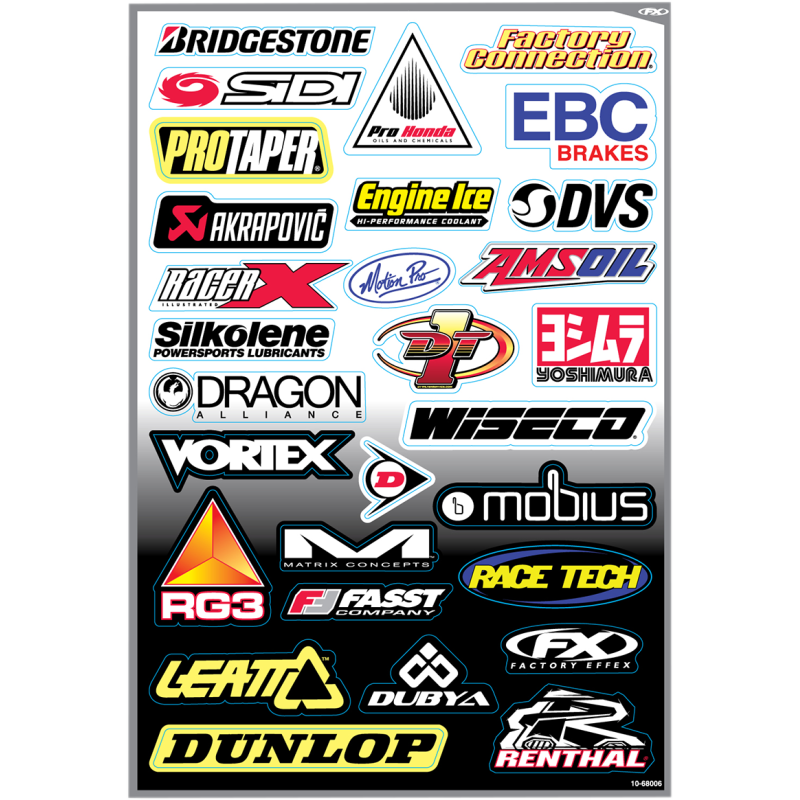 FACTORY EFFEX SPONSOR STICKER KIT "D" (07 DESIGN) 10-68006