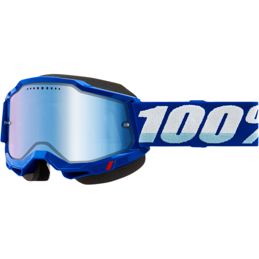 100% ACCURI 2 SNOWMOBILE GOGGLE BLUE - MIRROR BLUE LENS 50022-00002
