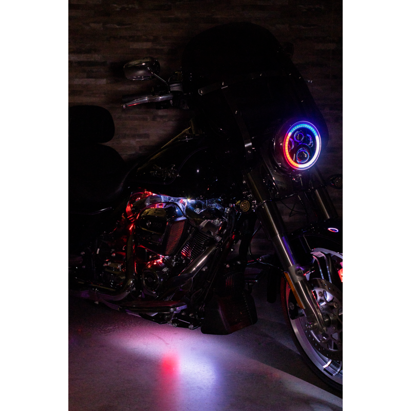 CUSTOM DYNAMICS HEADLAMP 7" PROGLOW BLK PG-7-14-B