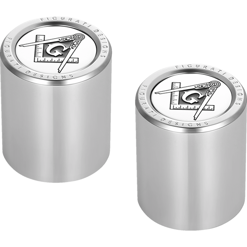 FIGURATI DESIGNS ND MAG DOCKING COVERS SILVER WITH MASONIC 25.2X32MM FD42-DC-25.2/32-SS