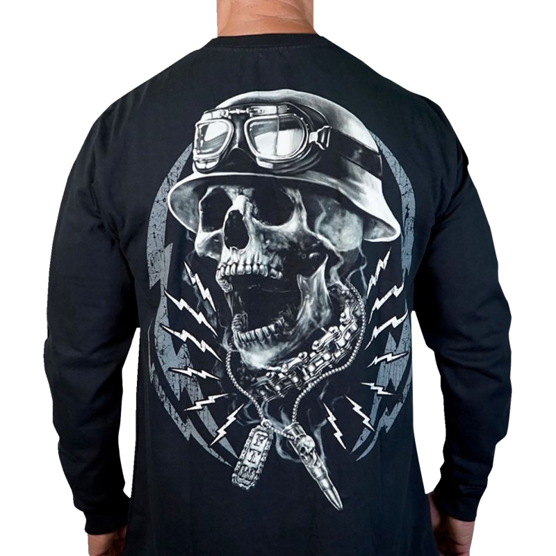 LETHAL THREAT SHIRT LS FLASHNBONE BK LG LS20889L