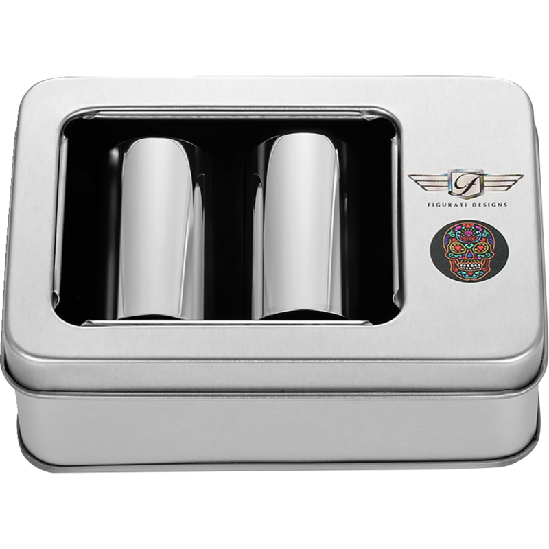 FIGURATI DESIGNS ND MAG DOCKING COVERS SILVER WITH SUGAR SKULL 25.2X46.5MM FD30-DC-25.2/46.5-SS