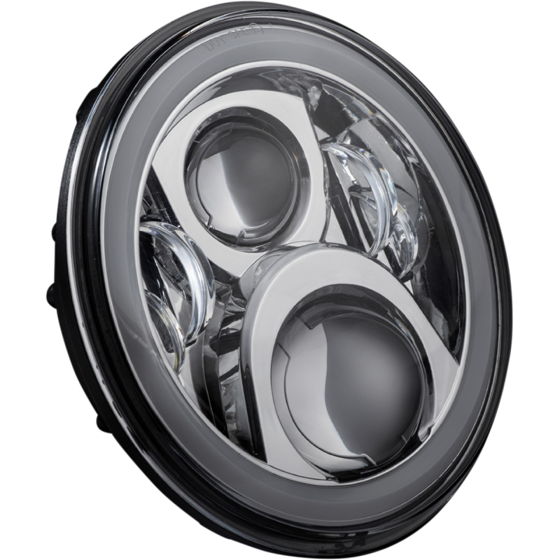 CUSTOM DYNAMICS HEADLAMP 7"LED HALO CHR CD-7-14-C